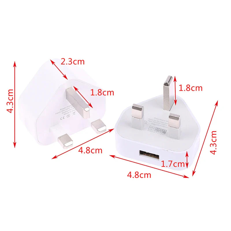 Latest 5V/2.1A Dual USB Port Fast Charger Universal UK Mains 3 Pin Plug Wall Charger Adapter USB Charging For Phone Tablet Pi-Mart