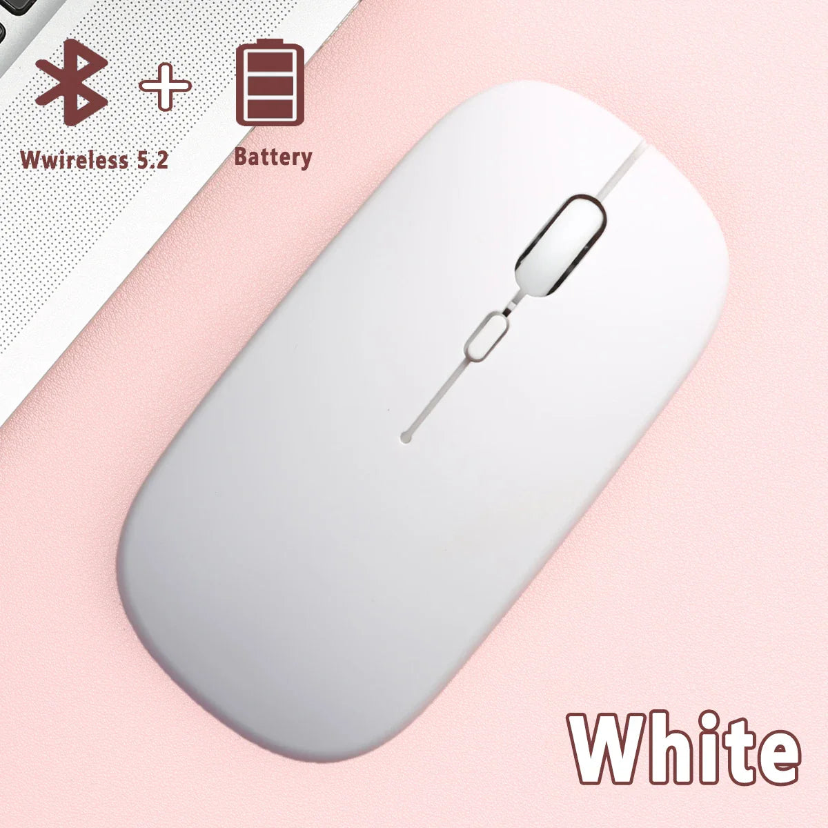 Bluetooth 5.0 Wireless Mouse Ultra Slim Portable Silent Ergonomic for Laptop Tablet PC MacBook Phone Adjustable DPI Ergonomic Pi-Mart