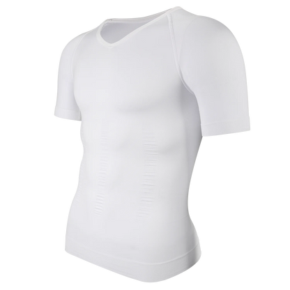 Men's Short Sleeve Compression T-Shirt V-neck Shapewear Tummy Control Flat Belly Tank Top Fitness Workout Slimming Body Shaper NovaCart