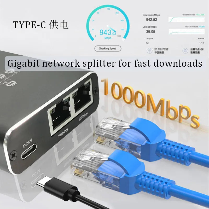 RJ45 Splitter 1 in 2/3/4 Out Network  1000Mbps RJ45 Adapter Gigabit Converter Internet Ethernet 8P8C Extender Plug Extension Pi-Mart