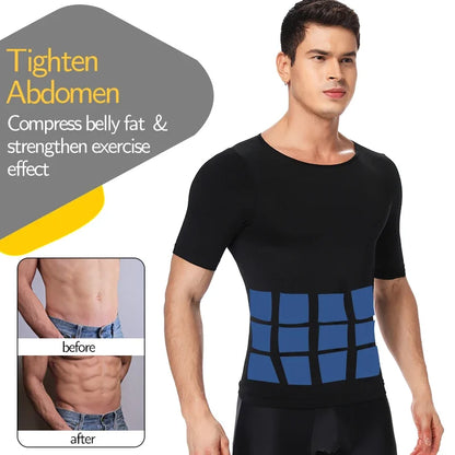 Men Weight Loss Shapewear T-Shirt Body Shaper Slimming Compression Shirts Gynecomastia Undershirt Waist Trainer Muscle Tank Tops NovaCart