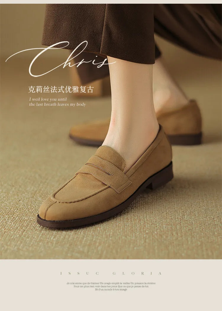 Shoes for Women 2024 Summer Brown Casual Flats Ladies Shoe Fashion Suede Loafers Soft Sole Non-Slip Feminino Zapatos Mujer NovaCart