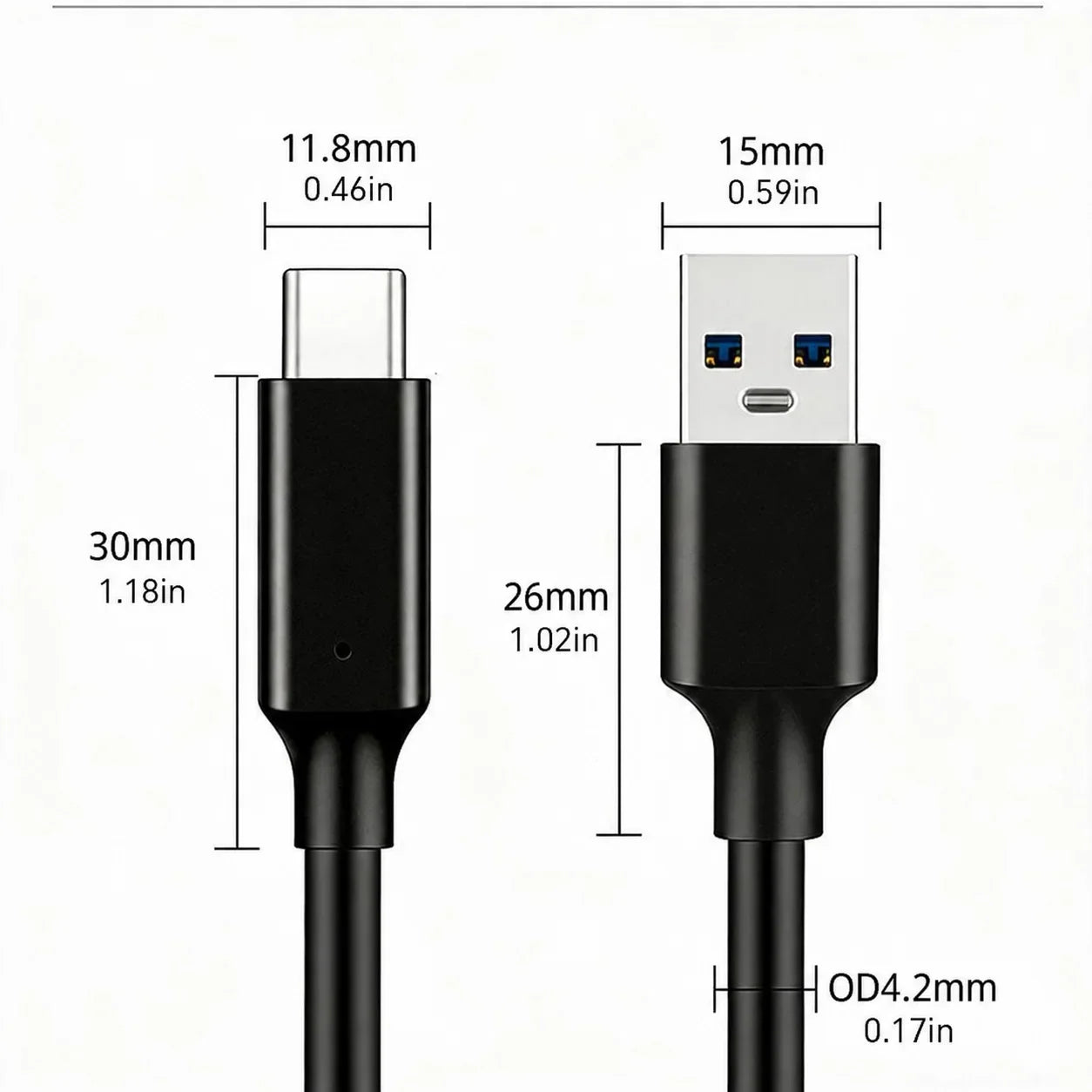 USB 3.2 Type C to A Cable 10Gbps 60W PD Fast Charging Data Transfer for Galaxy S23 S22 Note 20 Pixel iPad Pro SSD Android Auto Pi-Mart