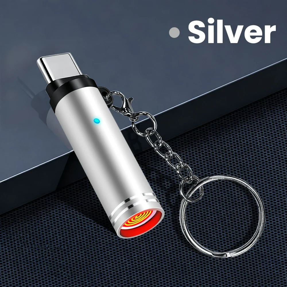 Mini Type C Mobile Phone Cigarette Lighter Air Blowing Cigarette Lighter Outdoor Safety USB C Lighter Adapter For iPhone 17 Pro Pi-Mart