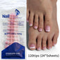 120pcs/Box French Tip Press-On Toenails Pink Color System Square Shape Foot Nails Short Length Glossy Finish False Toe Nails Set NovaCart