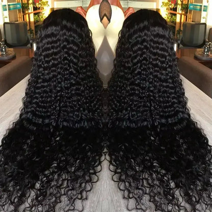 13x6 Glueless 250 Density Brazilian Deep Wave Curly HD Lace Frontal 100% Human Hair Wig For Women Preplucked Best Hair Water Wig NovaCart