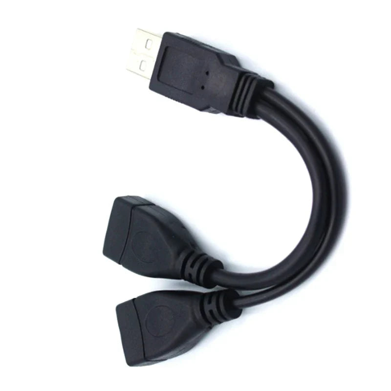 USB 2.0 Splitter Y Cable 1 Male to 2 Female Extension Cord Power Adapter Converter for PC Car Data Transmission Charging Pi-Mart