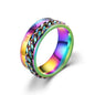 Spinning Anxiety Rings Free Shipping Items For Men Titanium Steel Rotatable Chain Fidget Joint Ring Jewelry Anillos De Hombres NovaCart