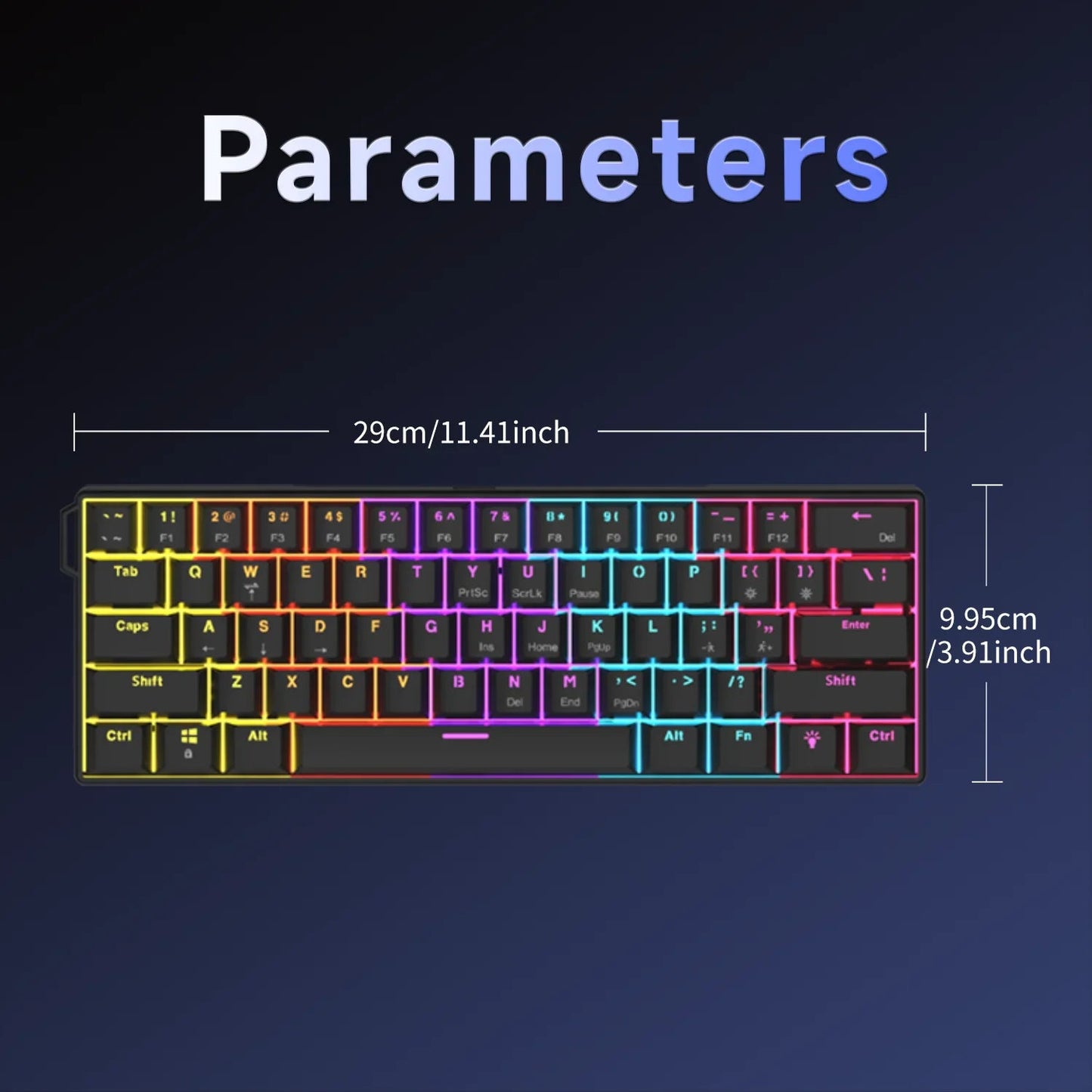 AJAZZ NK61 Wired Gaming Mechanical Keyboard 60% RGB Hot-Swappable 61 Keys Red Switch Mini Keyboard for Gamer PC Pi-Mart