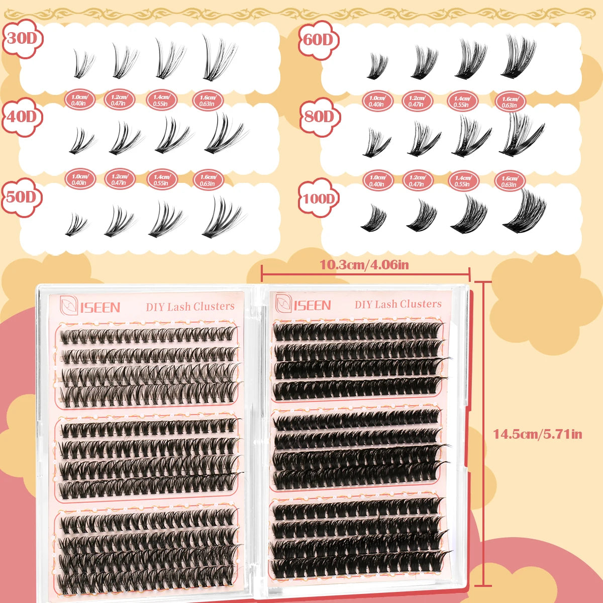 DIY Lash Extension Kit 30D40D50D60D80D100D Lash Clusters Kit Natural Look with Bond and Seal Lash Glue Remover Lash Tweezer NovaCart
