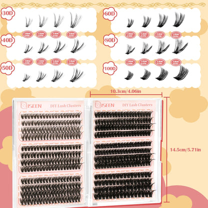 DIY Lash Extension Kit 30D40D50D60D80D100D Lash Clusters Kit Natural Look with Bond and Seal Lash Glue Remover Lash Tweezer NovaCart