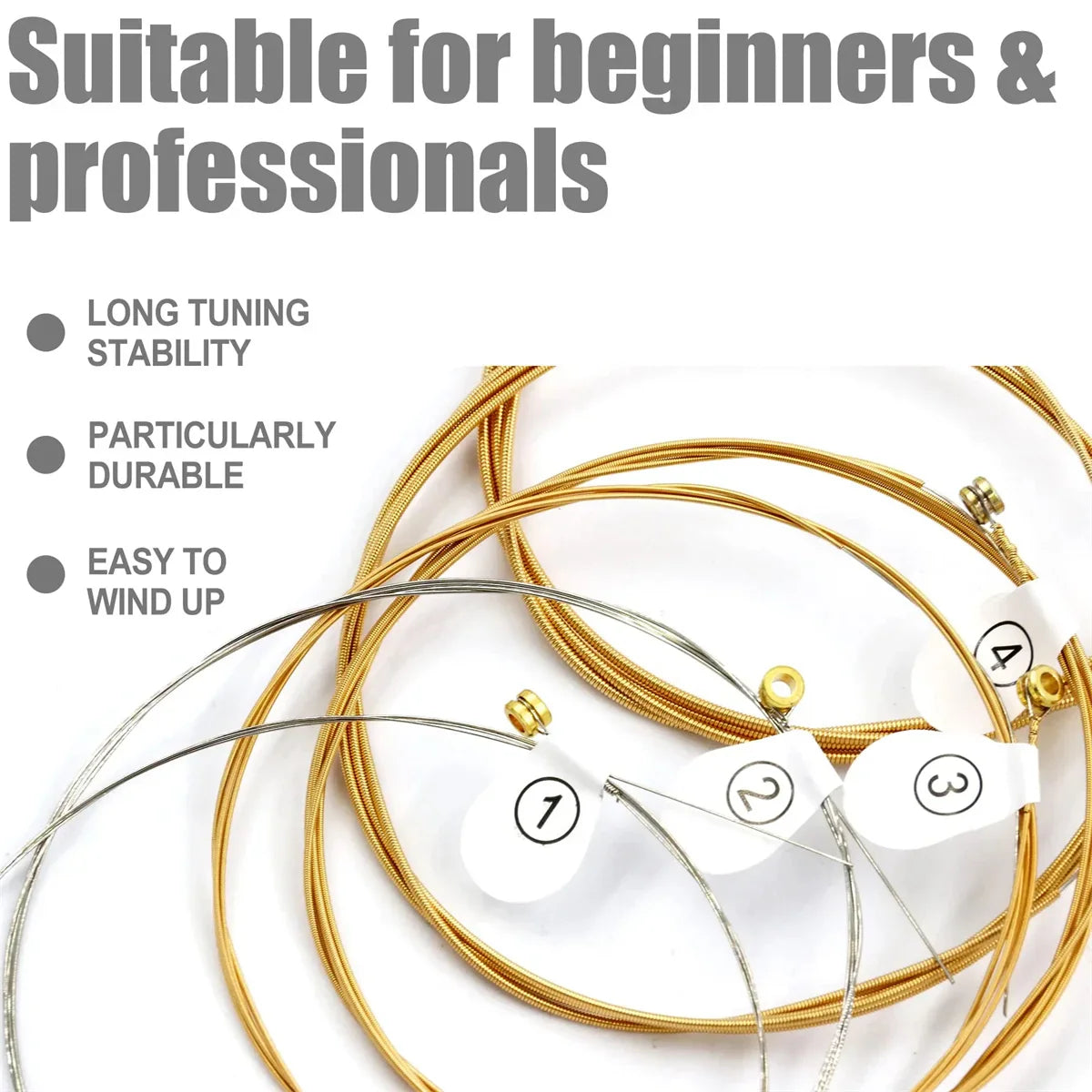 Miwayer  Acoustic Guitar Strings - High Carbon Steel Core, Rust-Resistant & Long-Lasting, Bright & Balanced Tone Pi-Mart