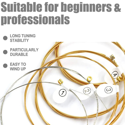 Miwayer  Acoustic Guitar Strings - High Carbon Steel Core, Rust-Resistant & Long-Lasting, Bright & Balanced Tone Pi-Mart