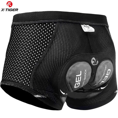 X-TIGER Men's Cycling Underwear with 5D Gel Cushioned MTB Boxer Cycling Shorts Road Cycling Underwear Cycling Equipment Pi-Mart
