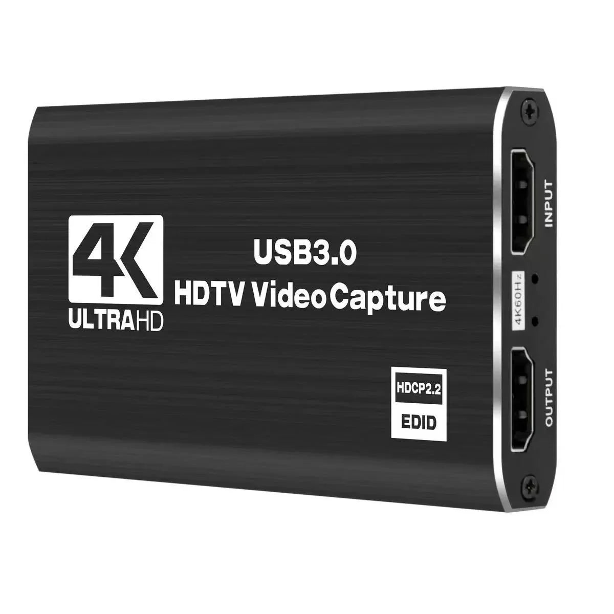 4K USB 3.0 Video Capture Card, HDMI-compatible HDTV Recorder Grabber for Game Recording, PC, Game Audio & Mic Pi-Mart