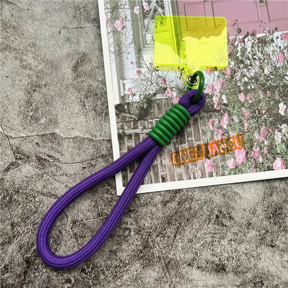 Wrist Strap for Phone Contrasting Colors Lanyard Keys Metal Keyring Accessories With Patch Cellphone Charm Luxury Hand Strap NovaCart