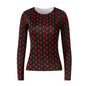 Woman Clothes Korean Moon Print Long Sleeve T-Shirt Fashion Casual Layered Sun Protection Top Ice Silk Basic Tee Spring Autumn NovaCart