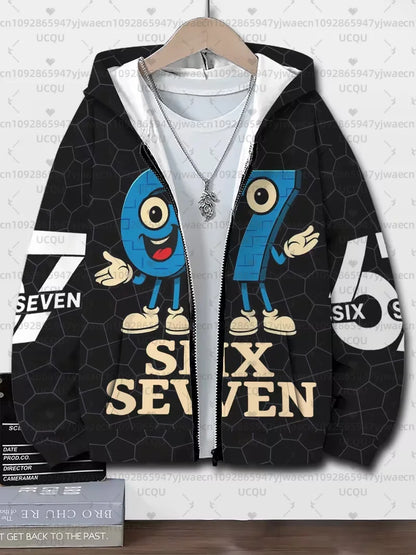 Hoodies For Kids 67 Six Seven Italian Brain Rot Math Joke Tops Y2k Game Saying Zipper Clothes Graphic Y2k Children's Hoodies NovaCart