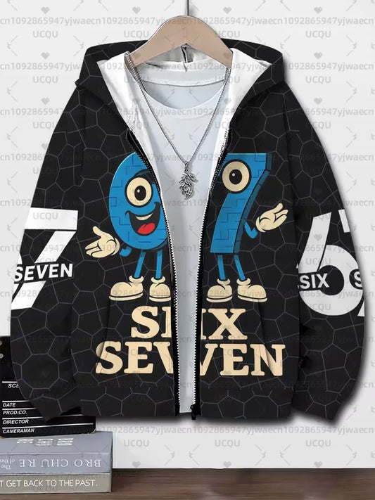 Hoodies For Kids 67 Six Seven Italian Brain Rot Math Joke Tops Y2k Game Saying Zipper Clothes Graphic Y2k Children's Hoodies NovaCart
