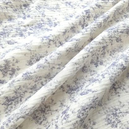 Pure Cotton Blue Floral Printing Double-layer Gauze Crepe Fabric For Home Clothes Pajamas Blankets Handmade DIY Fabric 0.5/1/2m NovaCart