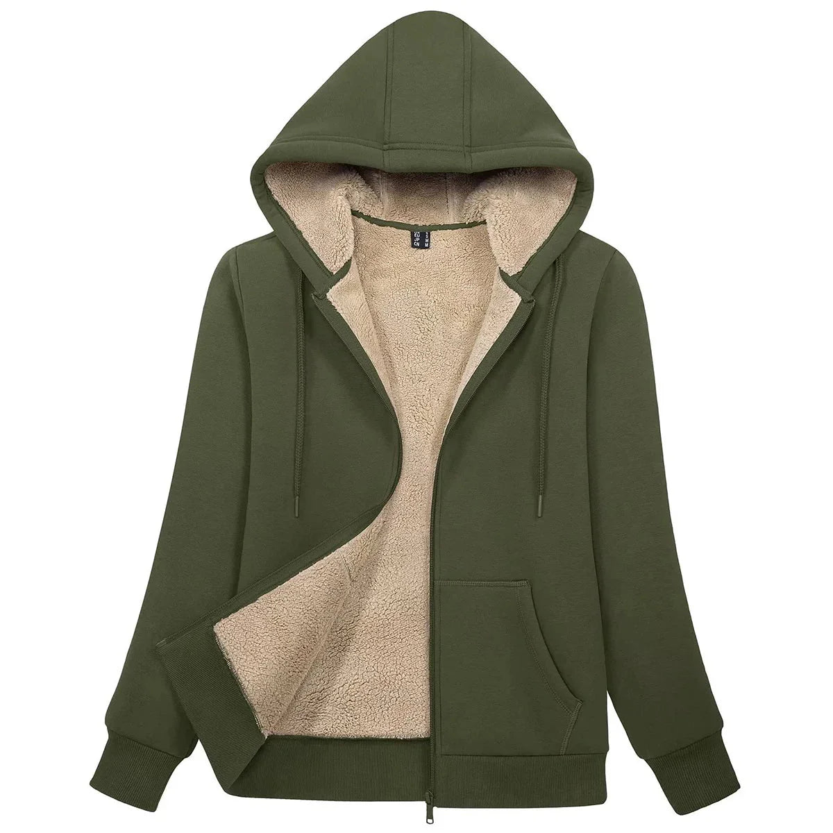 Sherpa-Lined Fleece Zip-Up Hoodie Jacket Women FitiqueFit