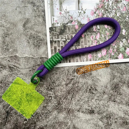 Wrist Strap for Phone Contrasting Colors Lanyard Keys Metal Keyring Accessories With Patch Cellphone Charm Luxury Hand Strap NovaCart
