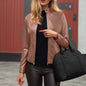 Women’s Slim Fit Faux Leather Moto Jacket FitiqueFit