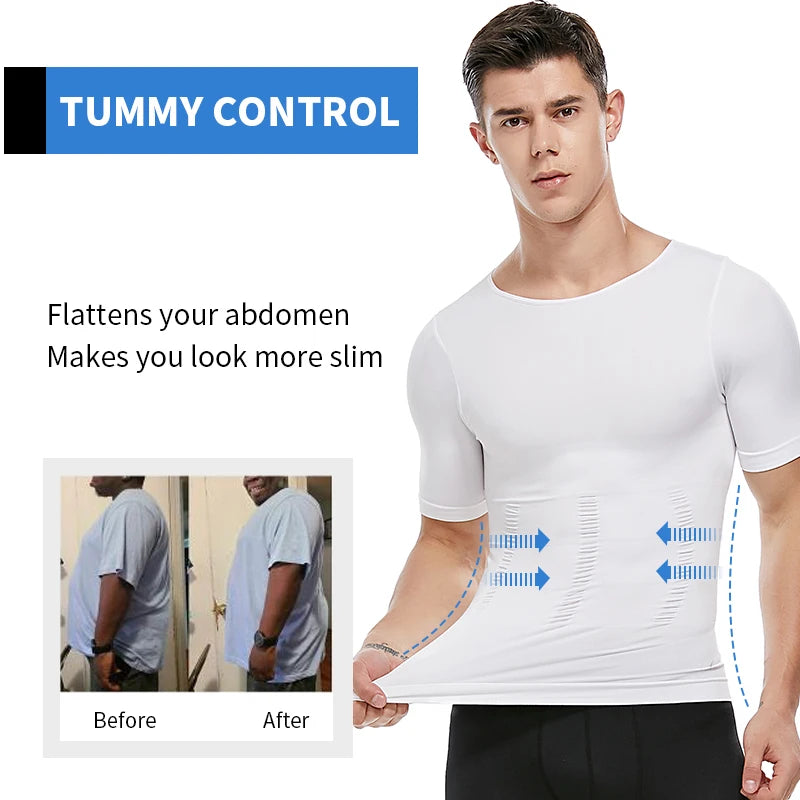 Men's Slimming Body Shapewear Posture Vest Tummy Abdomen Corrector Compression Body Modeling Fat Burner Chest Tummy Shirt Corset NovaCart