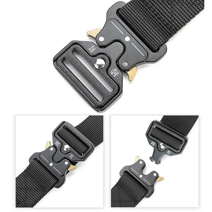 Tactical Quick Release Belt Military Style Nylon Waistband Durable Breathable Adjustable Outdoor Hiking Work Casual Belt for Men Pi-Mart