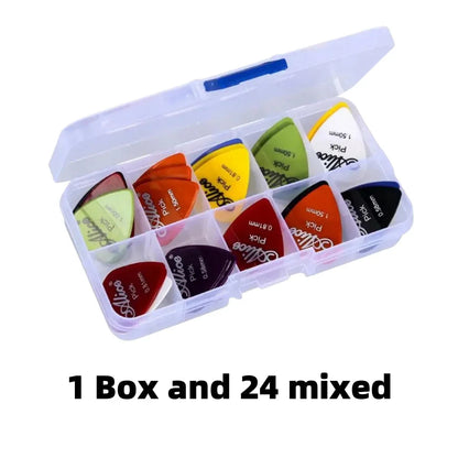 Multicolor Guitar Picks 24/50/100 Pieces Mixed ABS Premium Plastic Guitar Picks for Acoustic Electric Guitars Bass Or Ukulele Pi-Mart