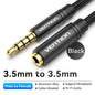 Vention Jack 3.5 Aux Extension Cable for Car Laptop Mini PC TV Xiaomi Huawei Stereo 3.5 mm Jack Headphone Speaker Cable Auxiliar Pi-Mart