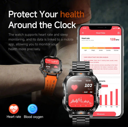 2026 New Men Sport Smart Watch 2.01" HD Screen Bluetooth Call 1400mAh Fitness Tracker Heart Rate/Sleep Monitor for Android IOS NovaCart