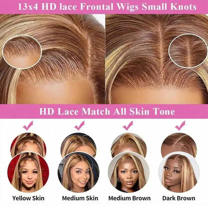 Highlight Wigs Colored Straight Lace Front Human Hair Wigs For Women Honey Blonde Straight 13x4 Hd Lace Frontal Wigs Human Hair NovaCart