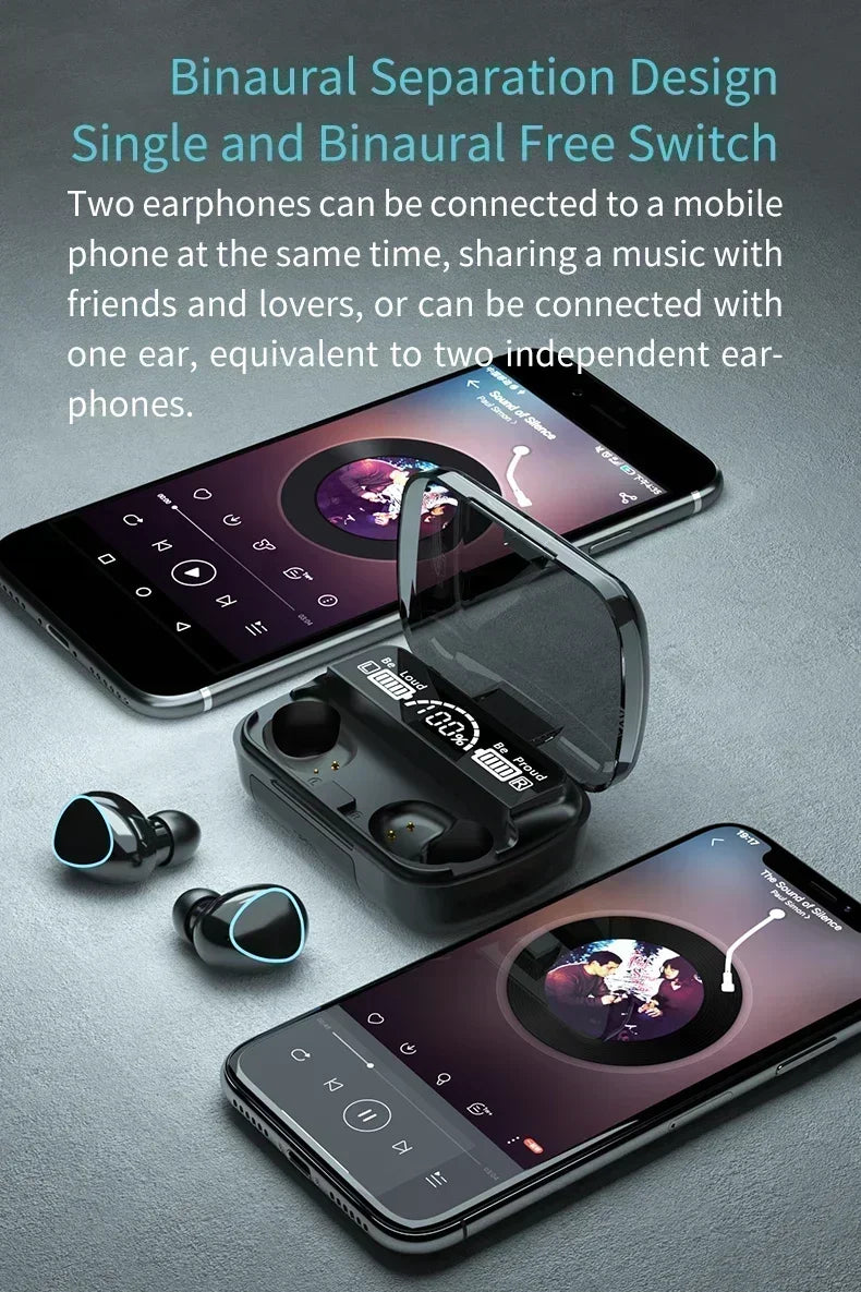 M10 Wireless Headphone Bluetooth Earphones Waterproof Earpieces Sport Earbuds For Huawei Iphone OPPO Xiaomi TWS Music Headset NovaCart