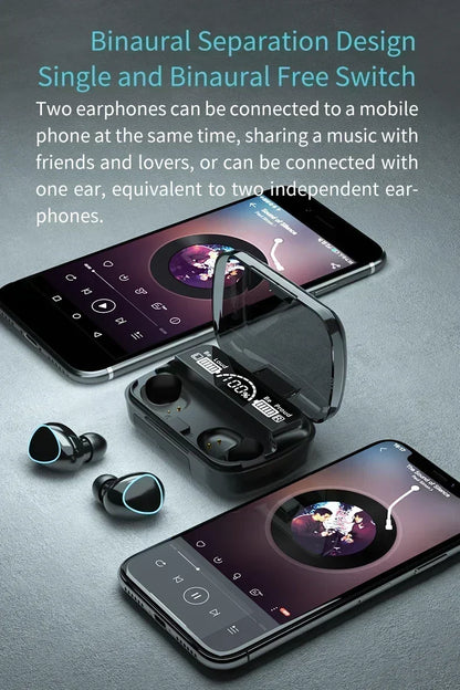 M10 Wireless Headphone Bluetooth Earphones Waterproof Earpieces Sport Earbuds For Huawei Iphone OPPO Xiaomi TWS Music Headset NovaCart