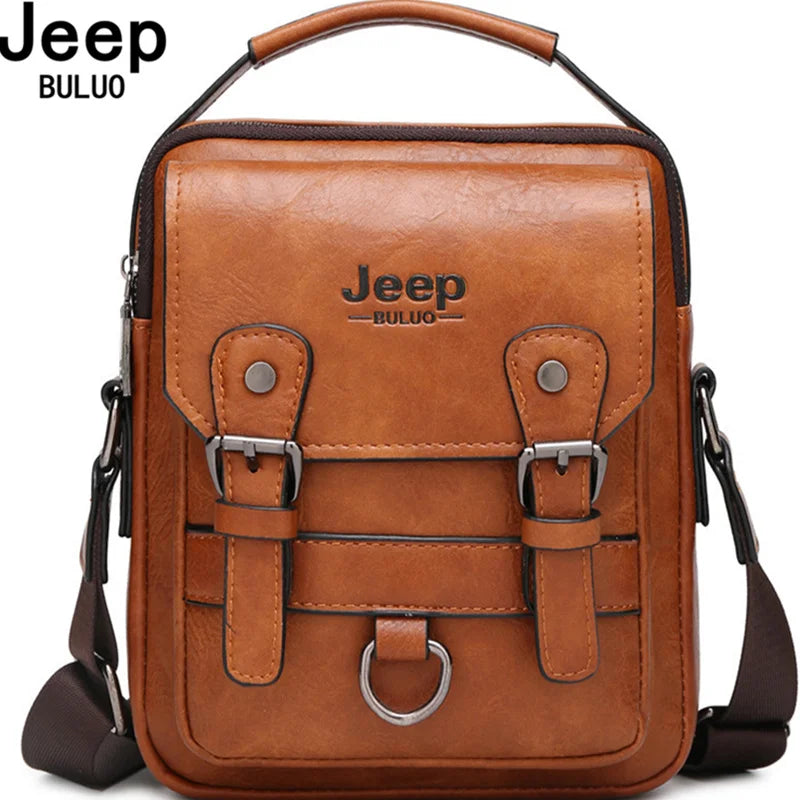 JEEP BULUO Multi-function Business Handbags Men New Man's Shoulder Bag Large Capacity Leather Messenger Bag Crossbody Big Brand NovaCart
