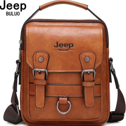 JEEP BULUO Multi-function Business Handbags Men New Man's Shoulder Bag Large Capacity Leather Messenger Bag Crossbody Big Brand NovaCart