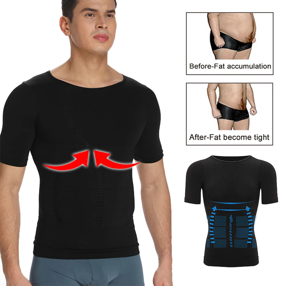 Mens Compression Shirt Undershirt Slimming Tank Top Workout Vest Abs Abdomen Slim Body Shaper NovaCart