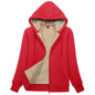 Sherpa-Lined Fleece Zip-Up Hoodie Jacket Women FitiqueFit