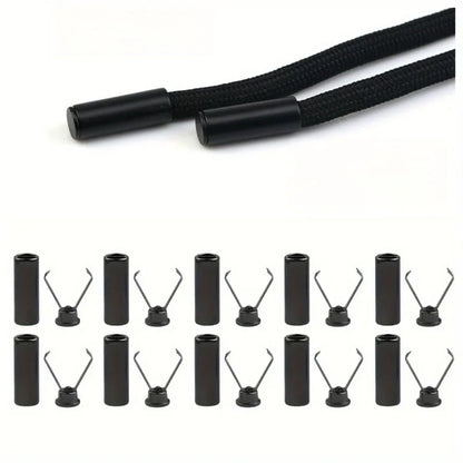 10pcs Heavy Duty Cord Locks Adjustable Metal Clips Secure Fastening for Shoelaces Bags Hoodies DIY Crafts Organizing Cables NovaCart
