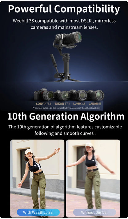 ZHIYUN Official WEEBILL 3S Handheld Camera Stabilizer 3-Axis Gimbal Bluetooth Shutter Gimbals for DSLR Mirrorless Cameras NovaCart