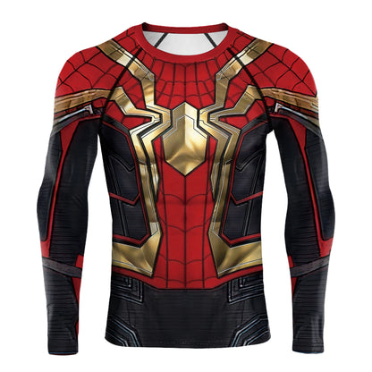 Fashion Comics Spider Cosplay 3D Printed Men's Long Sleeve T-shirt Superhero Tee Casual Loose Fitness Sports Tops Street Clothes NovaCart