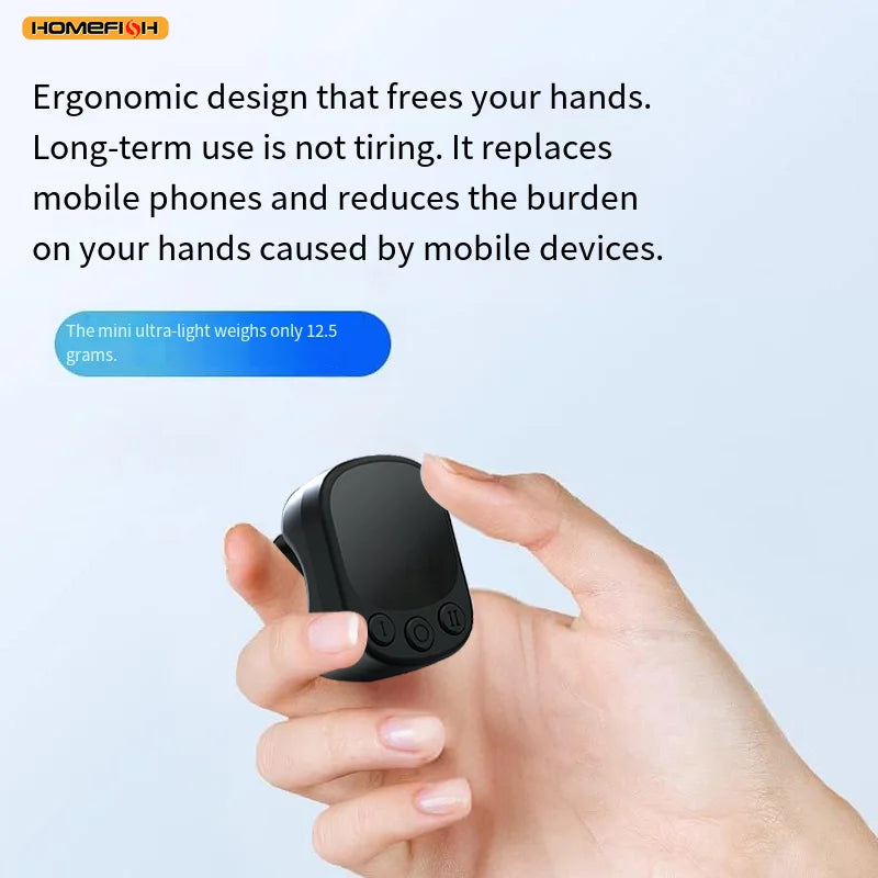 Mouse Ring Remote Control with Touchpad,Smart Automatic Screen Clicker Device，Continuous Clicker，Scrolling Ring Remote Control S Pi-Mart