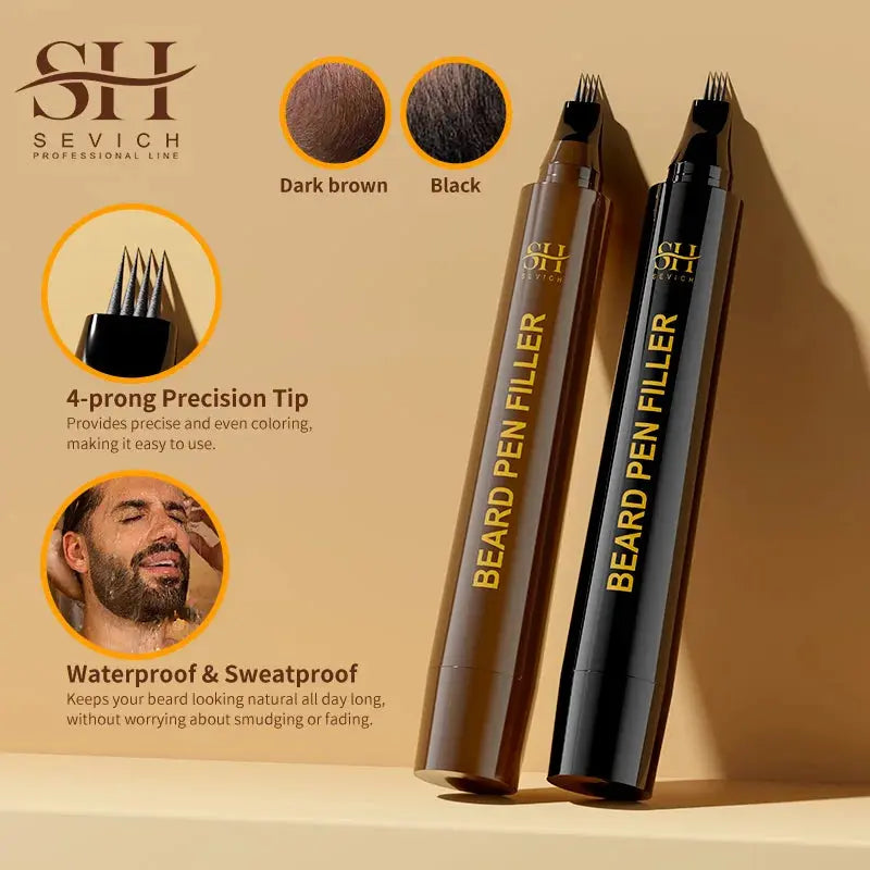 Waterproof Beard Pen Filler Men Moustache Coloring Pen Beard Coloring Filling Enhancer Black Fiber Hair Beard Stuffing Pen Tool NovaCart