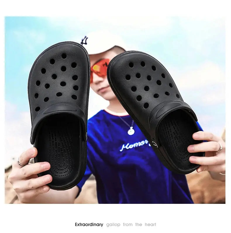 Beach Shoes Men's Summer Ligtweight EVA Trend Home Sandals Clogs Shoes Men Baotou Slippers Outdoor Students Comfortable Sandals NovaCart