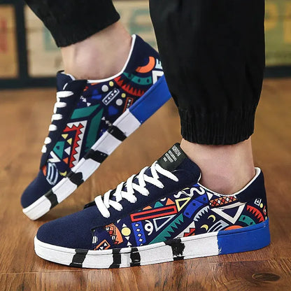 Summer Trendy Men's New Board Shoes Outdoor non slip walking Men Sporty Shoe Canvas Pattern Casual Sneakers male Zapatos NovaCart