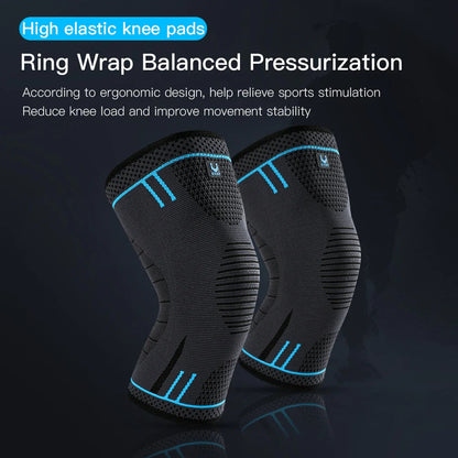 1 Pc Elastic Breathable Compression Knee Support Sleeve for Basketball Running Cycling Pi-Mart
