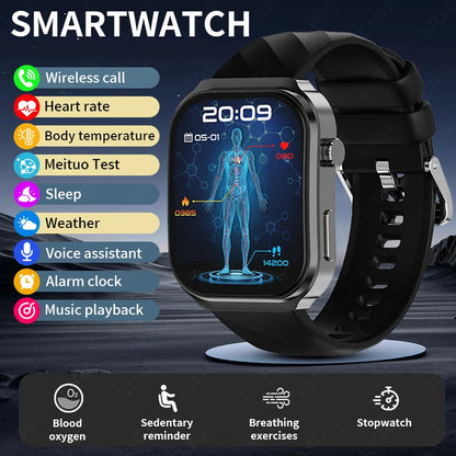 LIGE New Blood Lipid Uric Acid Analysis Health Smart Watch For Men Women Blood Pressure Blood Oxygen Clock Call Smart Watch 2026 NovaCart