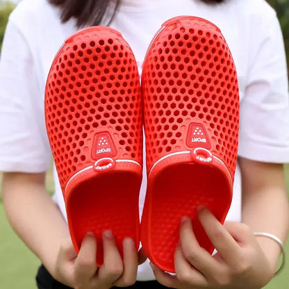 Summer Couple Breathable Half Slippers Men Outdoor Baotou Hole Sandals Beach Flip-flops Men's Casual Flip-flops Platform Sandals NovaCart