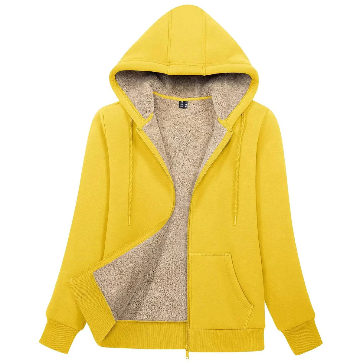 Sherpa-Lined Fleece Zip-Up Hoodie Jacket Women FitiqueFit